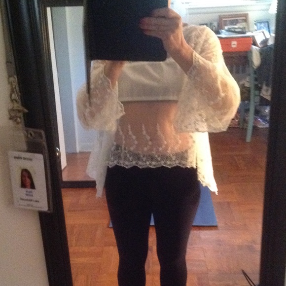 Free People ivory sheer lace blouse - Picture 6 of 6